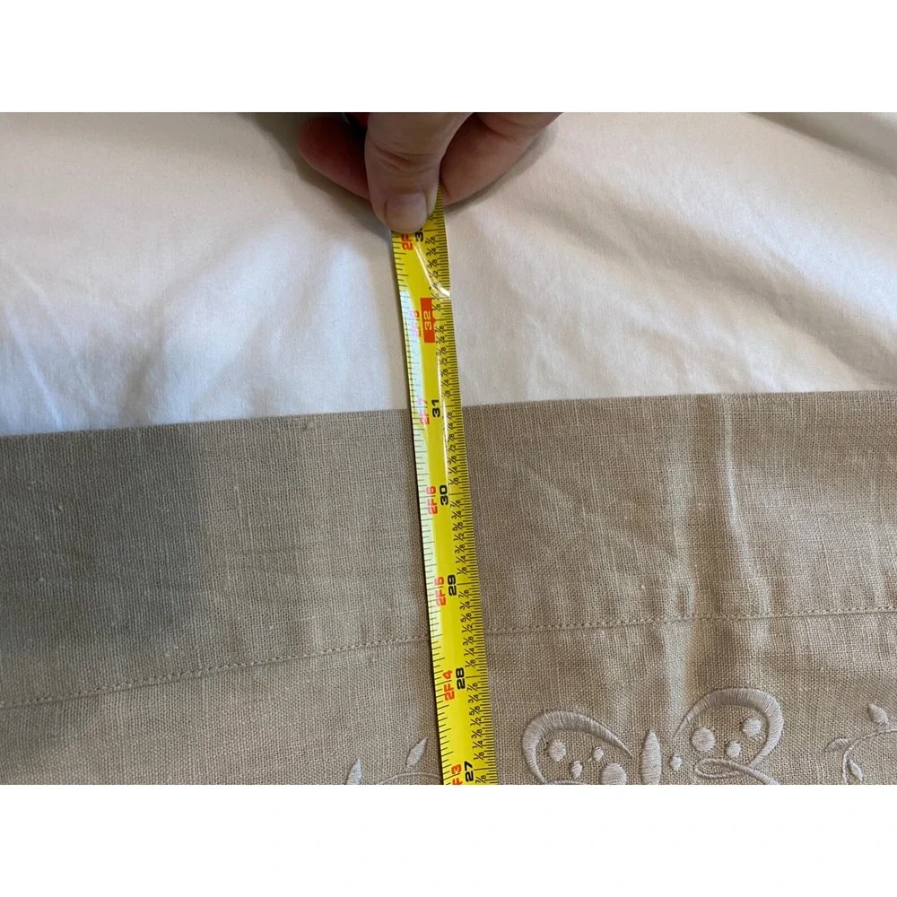 Pottery‎ Barn Pillow Sham Linen Blend Embroidered Butterflies 31